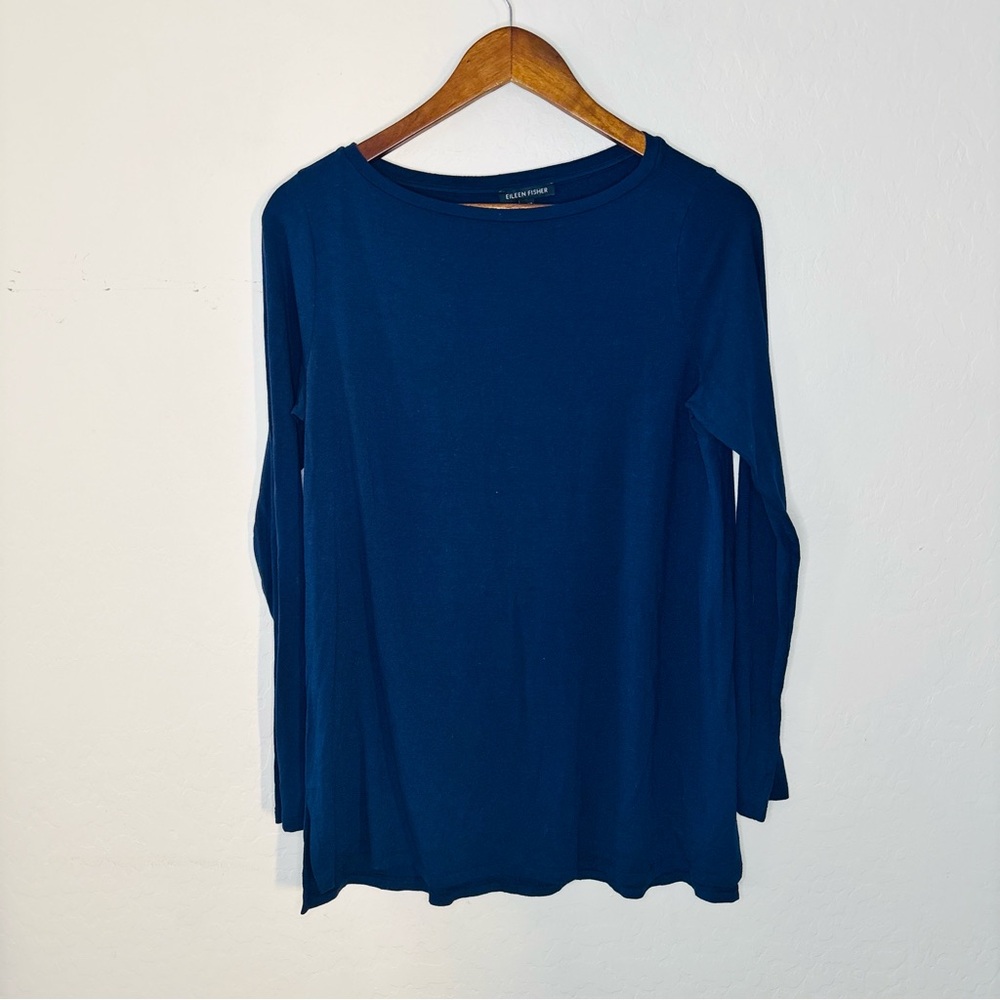 Eileen Fisher Navy Blue Long Sleeve‎ Top – Women’s Size S/P